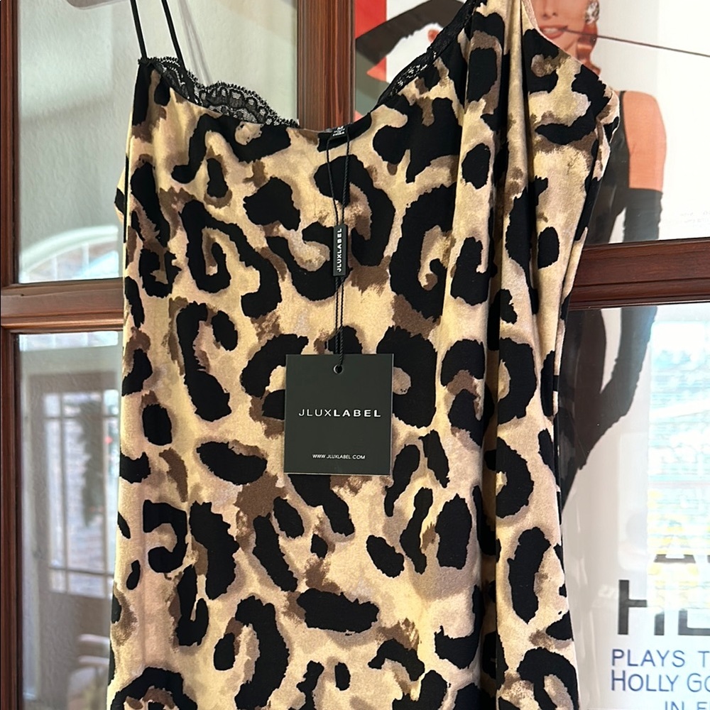 NWT JLUXLABEL leopard dress M